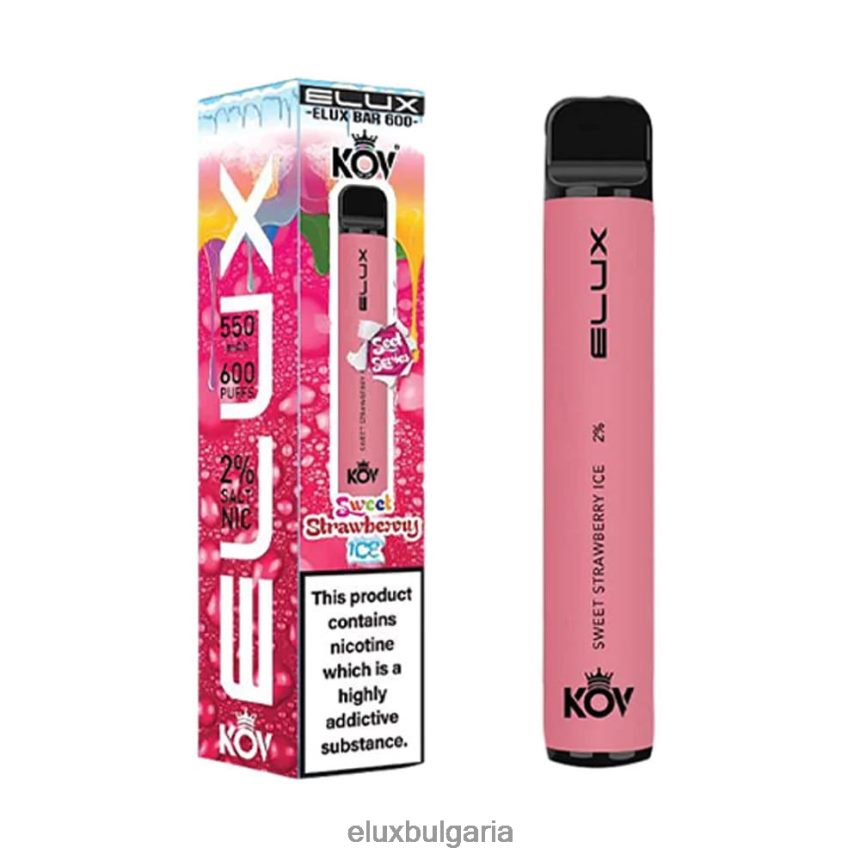 Elux Никотинови Соли - Elux Bar сладка серия за еднократна употреба BL60RX110 сладък ягодов лед