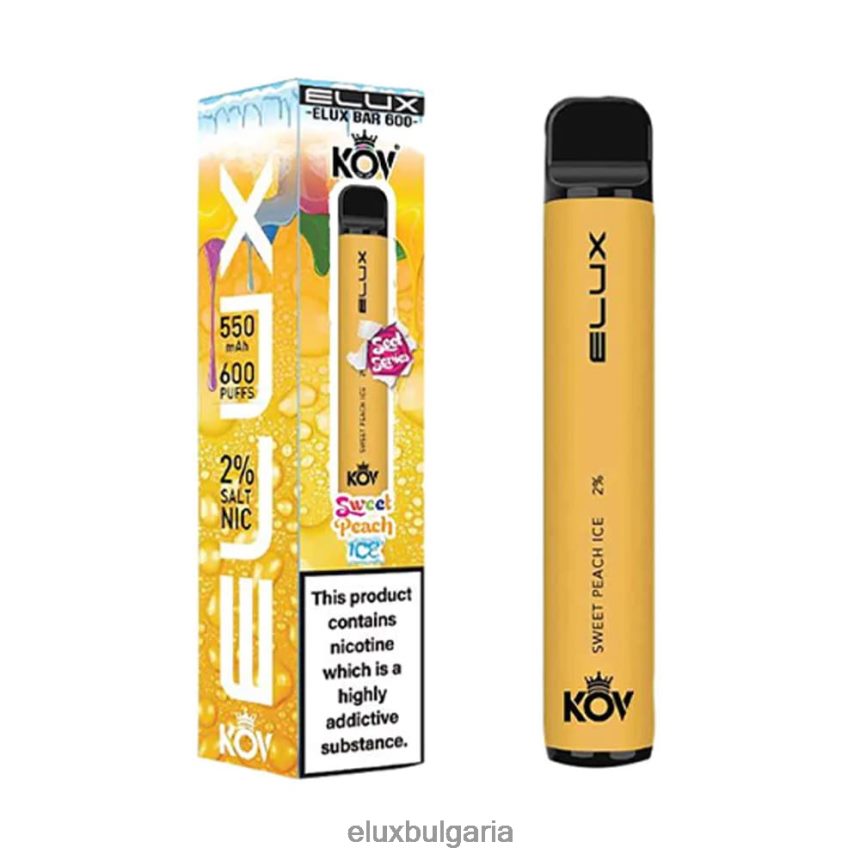 Elux Vape Near Me - Elux Bar сладка серия за еднократна употреба BL60RX108 сладък прасковен лед