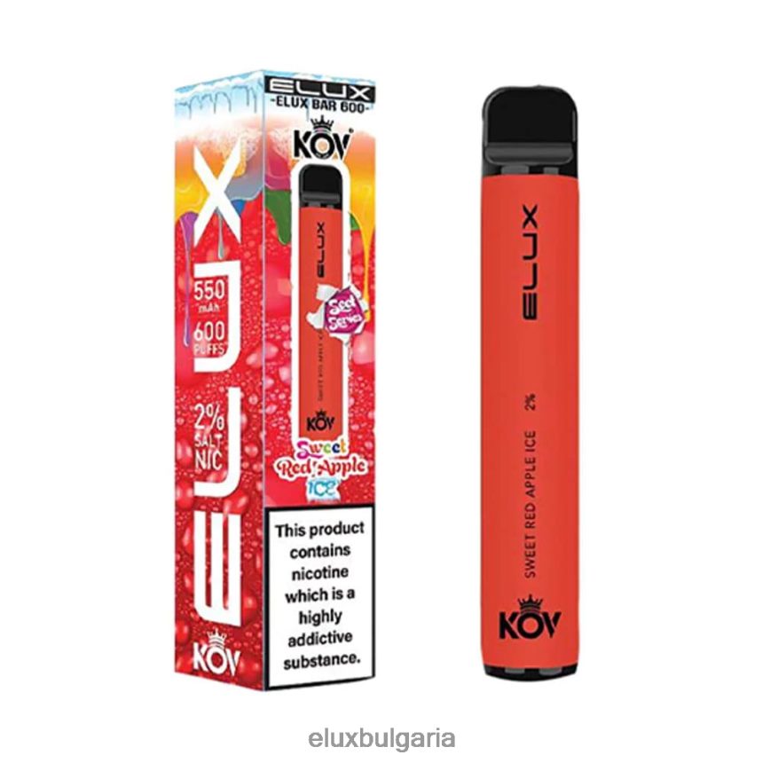 Elux Vape Website - Elux Bar сладка серия за еднократна употреба BL60RX11 сладък лед от червена ябълка