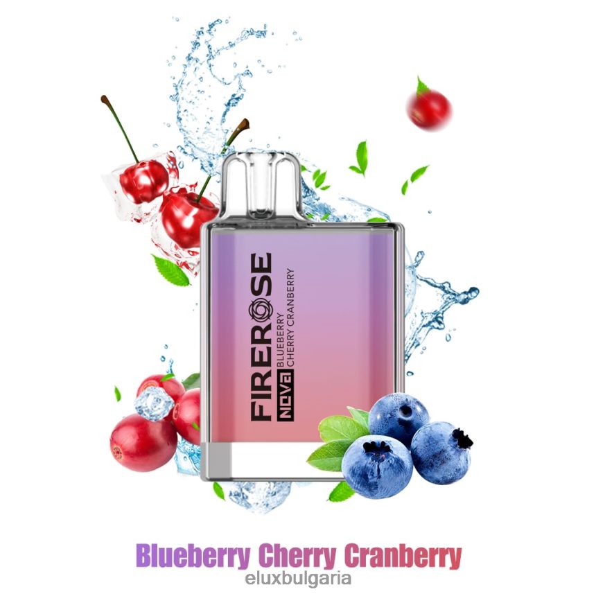 Elux Vape Website - Elux Firerose Nova 600 впръсквания за еднократна употреба BL60RX21 боровинка череша червена боровинка